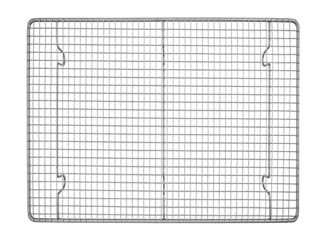 An overhead view of a cooling rack