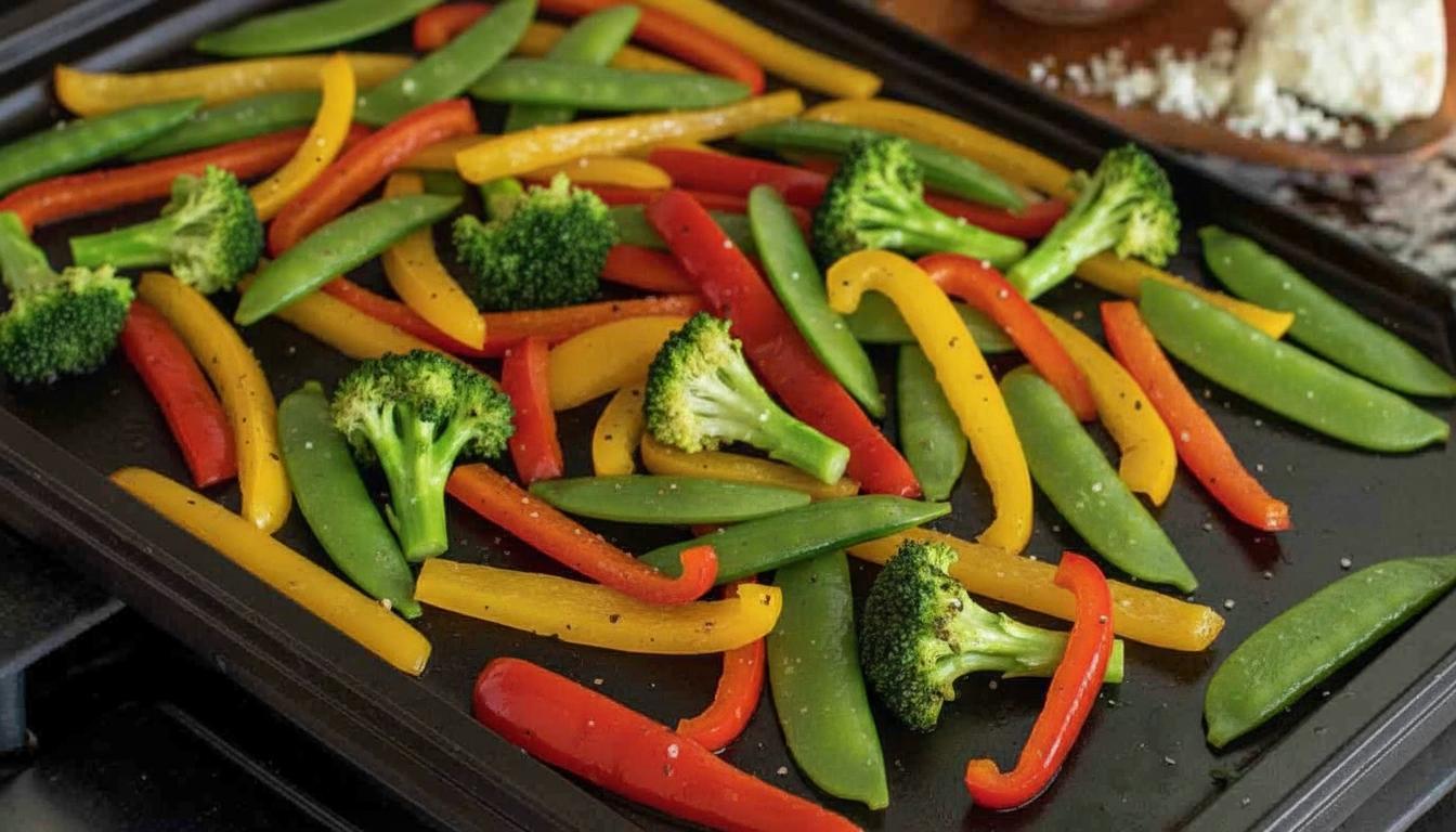 A vegetable stir fry on the Nordic Ware reversible griddle
